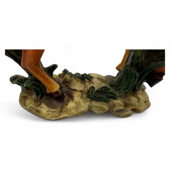 Vintage Hand-Painted Resin Horse Figurine With Saddle Decorative Collectible Uni - Picture 4 of 6